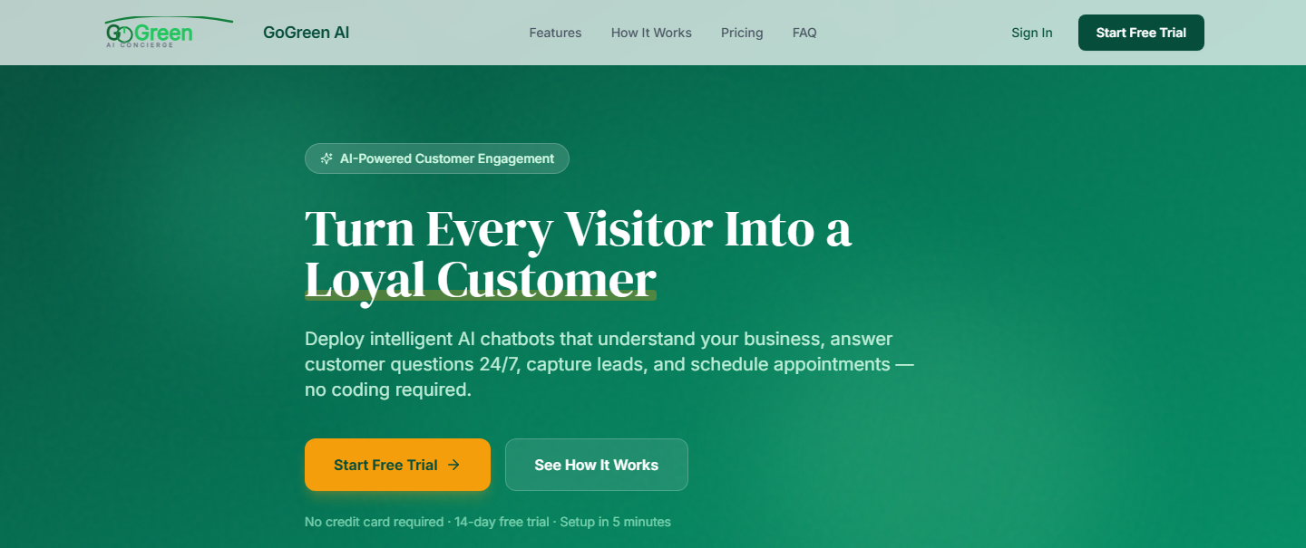 GoGreen AI Concierge website