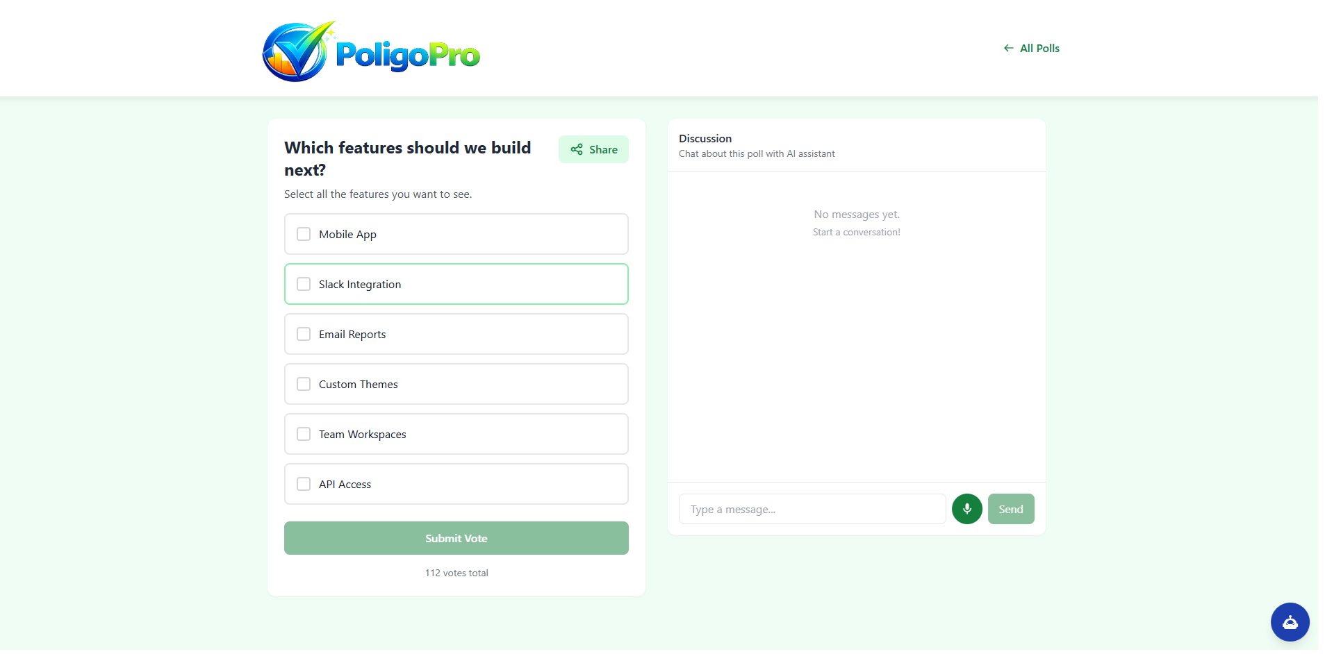 PoligoPro Sample Poll