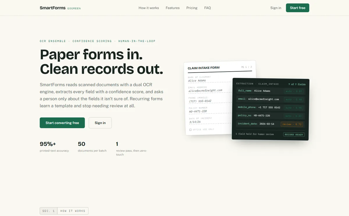 GoGreen SmartForms screenshot 1